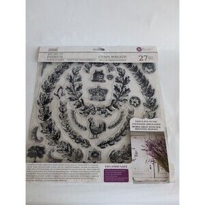 Iron Orchid Designs Stamp GRAIN WREATH 1st Generation Prima HTF